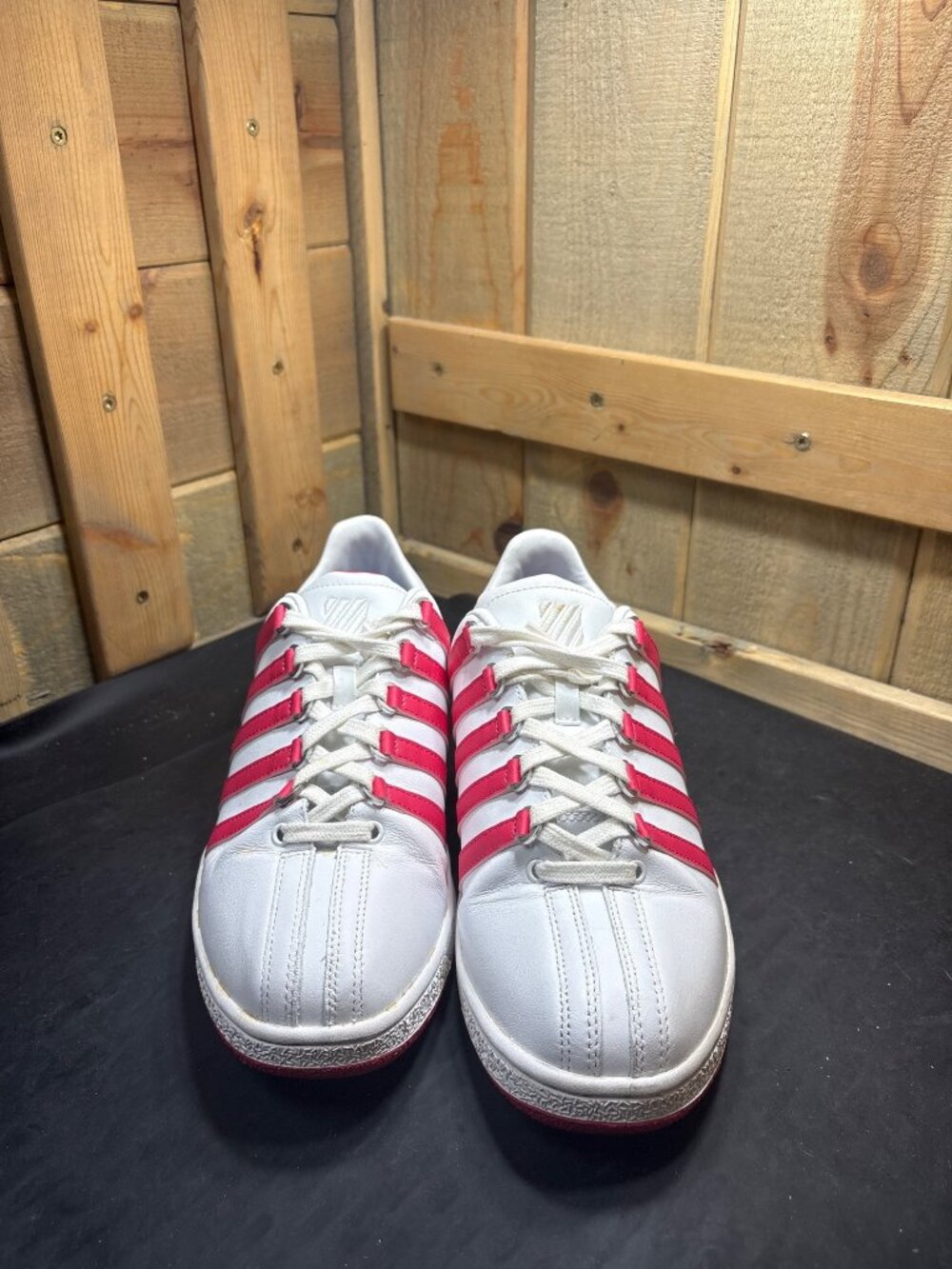 K-Swiss 93343172 Shoes Womens Size 12 US 10 UK 44.5 EU Preowned Good White Red